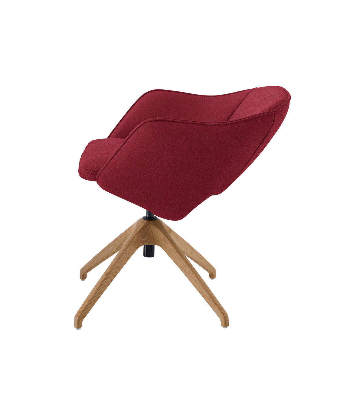 ARMLEHNSTUHL  in Echtleder naturbelassen  - Wildeiche/Kirschrot, Design, Leder/Holz (63/74-90/57-73cm) - Koinor