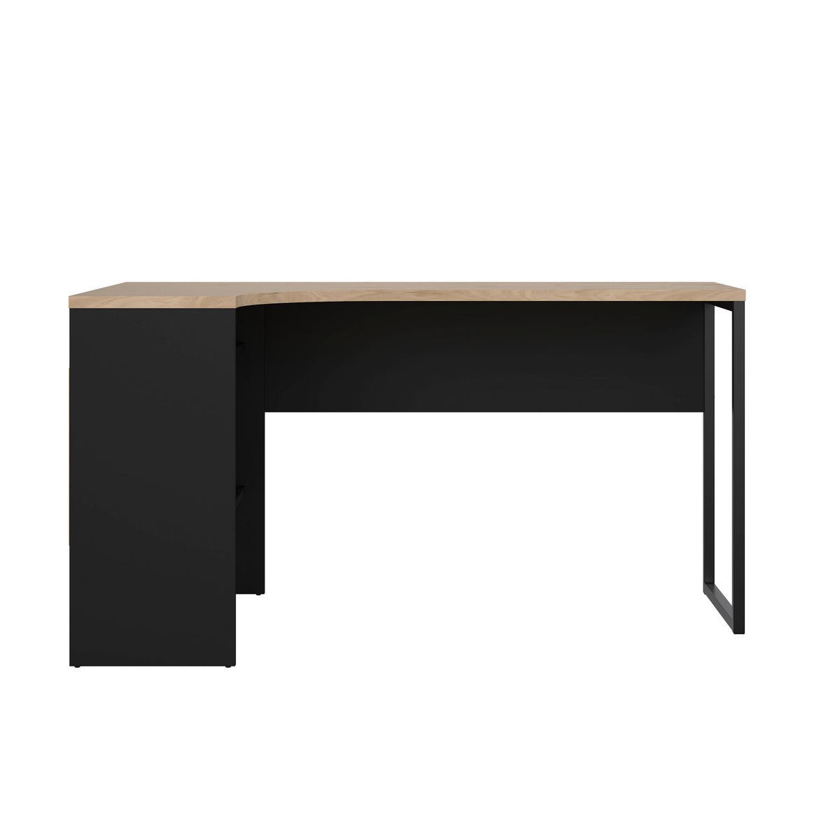 SCHREIBTISCH 145,1/81,1/76,8 cm  in Schwarz, Eichefarben  - Eichefarben/Schwarz, MODERN, Holzwerkstoff/Metall (145,1/81,1/76,8cm) - MID.YOU