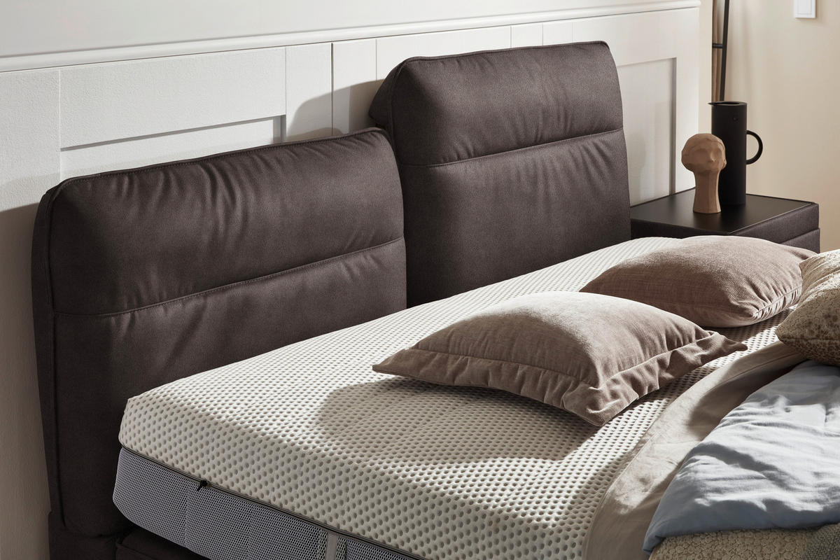 BOXSPRINGBETT 160/200 cm  in Braun  - Schwarz/Braun, Design, Textil/Metall (160/200cm) - Johann Jakob