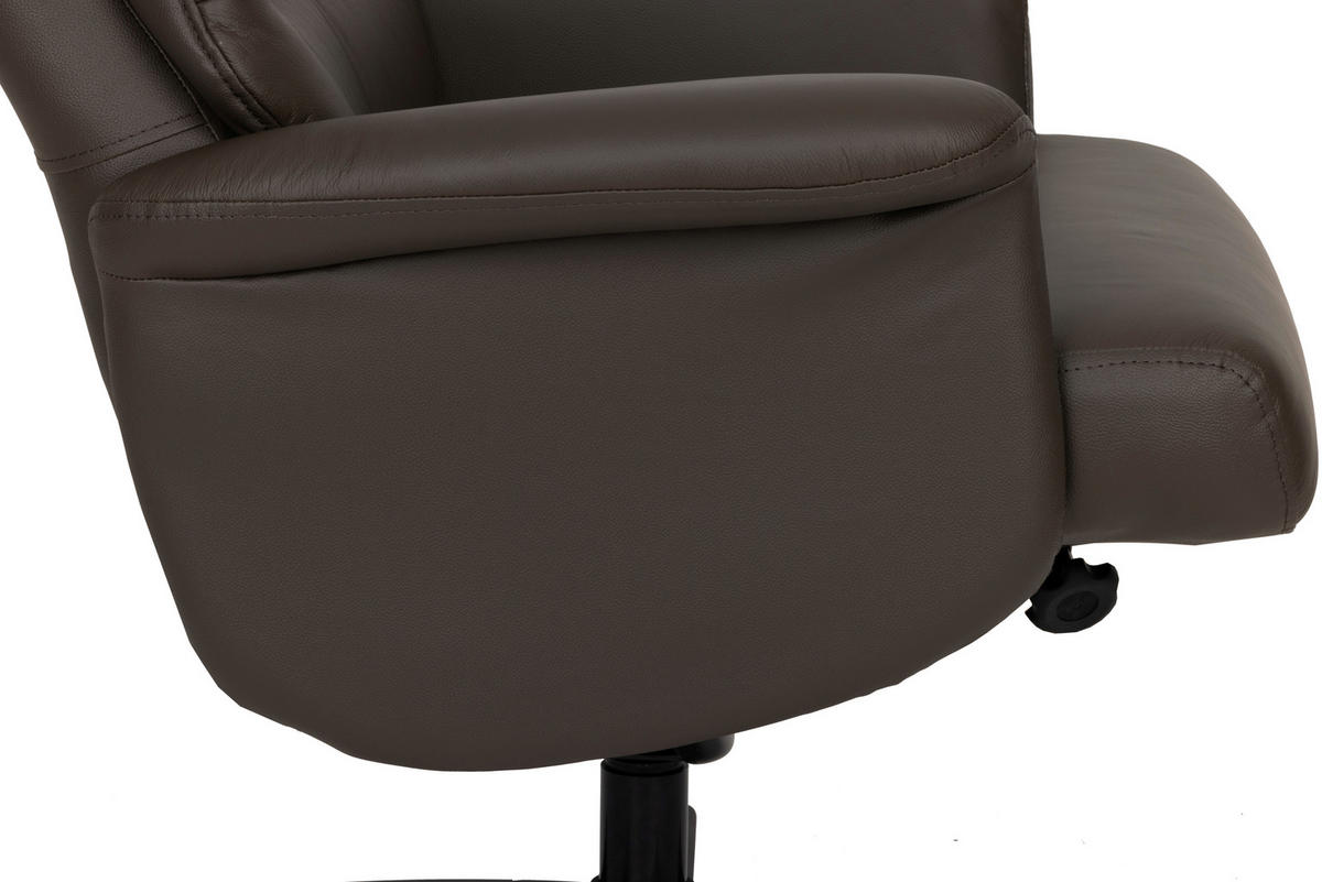 RELAXSESSELSET Lederlook Echtleder    - Schwarz/Braun, Design, Leder/Textil (76/107/79cm) - Livetastic