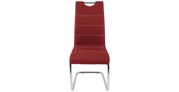 SCHWINGSTUHL in Lederlook - Chromfarben/Bordeaux, Design, Textil/Metall (43/98/59cm) - Carryhome