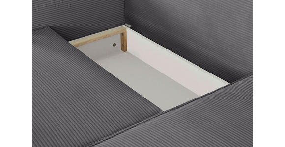 ECKSOFA  in Feincord Dunkelgrau  - Dunkelgrau/Schwarz, KONVENTIONELL, Kunststoff/Textil (242/151cm) - Carryhome
