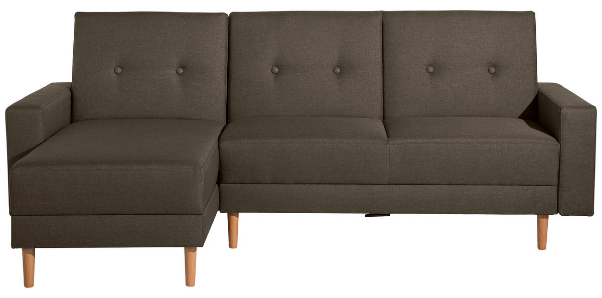 ECKSCHLAFSOFA Braun Flachgewebe von MAX WINZER