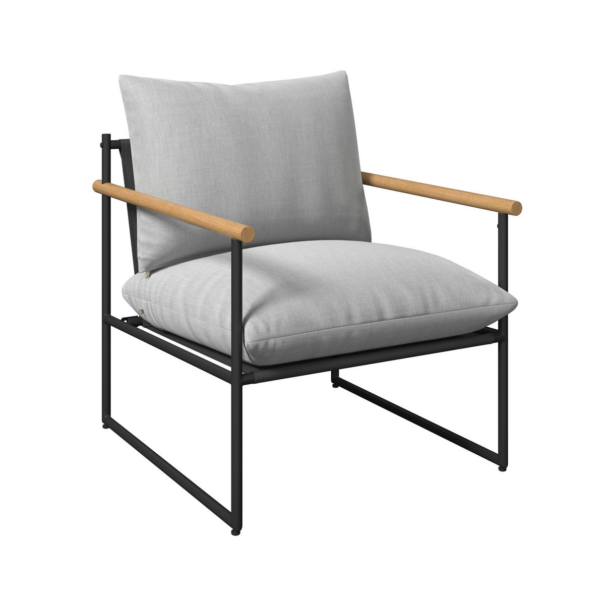 GARTENSET Webstoff Eisen  - Hellgrau/Schwarz, Design, Glas/Textil - Ambia Garden