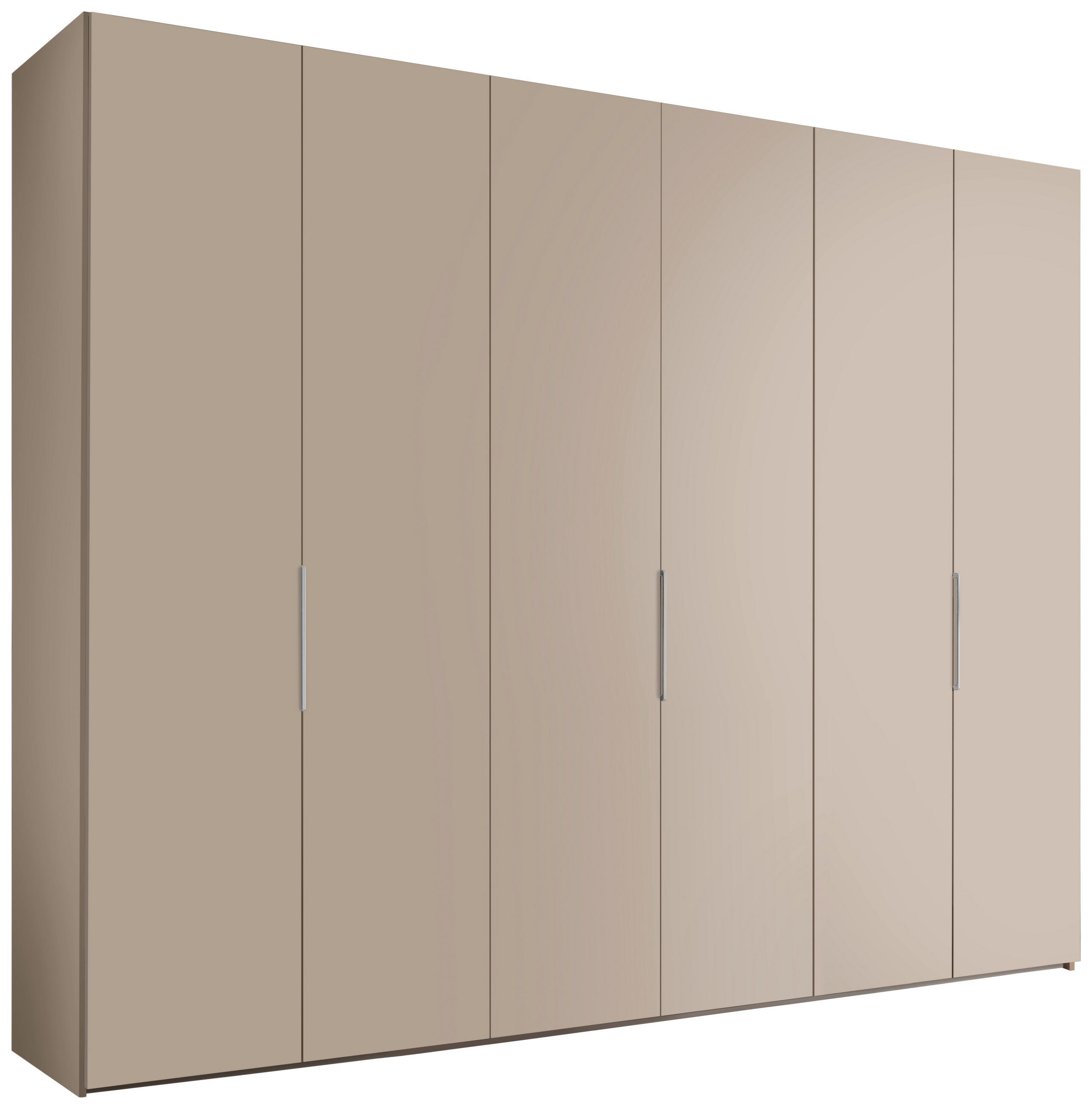 DREHTÜRENSCHRANK 298/222/63 cm,  in Elfenbein, 6-türig  - Elfenbein/Alufarben, Design, Holzwerkstoff/Metall (298/222/63cm) - Dieter Knoll