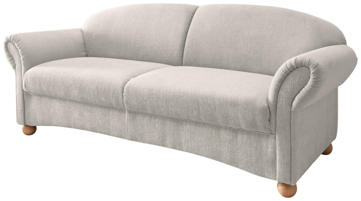 2-SITZER-SOFA in Mikrofaser Weiss  - Wildeiche/Weiss, Konventionell, Holz/Textil (151/94/80cm) - Livetastic