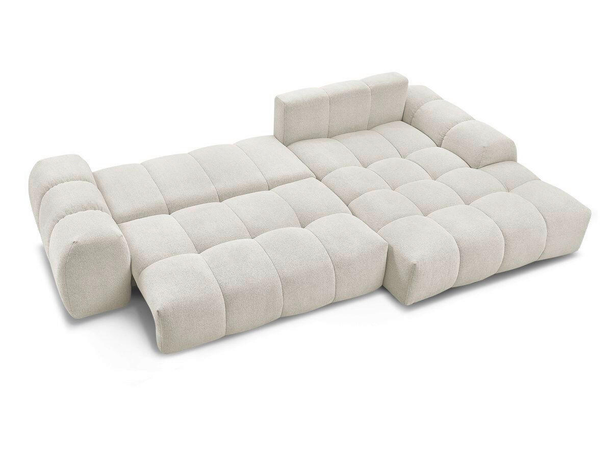 ECKSCHLAFSOFA EVEREST  mit Rücken echt, Armteil links, Armteil rechts Flachgewebe Weiß  - Schwarz/Weiß, MODERN, Kunststoff/Textil (318/180cm) - Livetastic