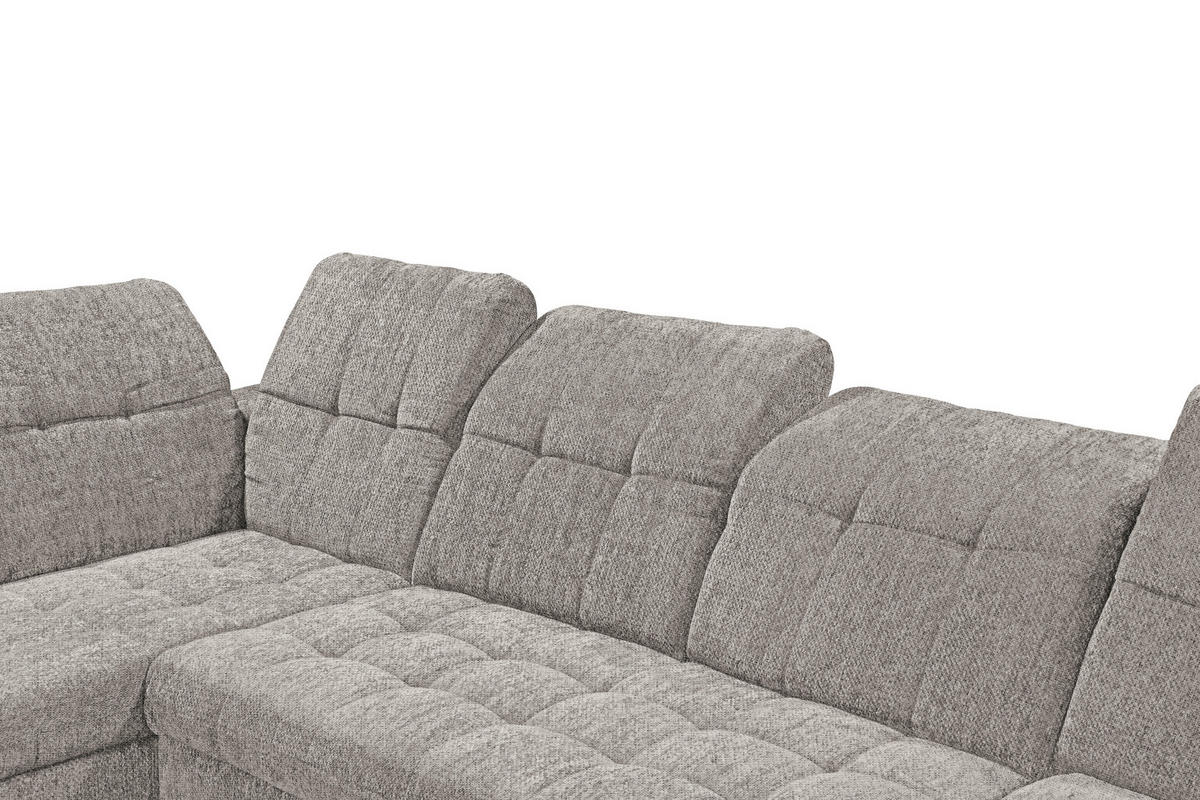 WOHNLANDSCHAFT Mikrovelours Taupe  - Taupe/Kaschmir, Modern, Kunststoff/Textil (245/348/168cm) - MID.YOU
