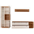 WOHNWAND  in Weiß, Wildeiche  305/202/50 cm  - Wildeiche/Anthrazit, Design, Glas/Holz (305/202/50cm) - Novel