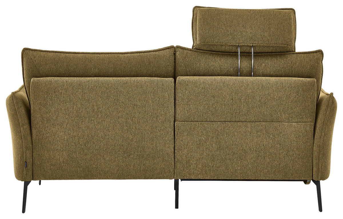 3-SITZER-SOFA Chenille Senfgelb  - Senfgelb/Schwarz, KONVENTIONELL, Textil/Metall (184/90/92cm) - Elegando