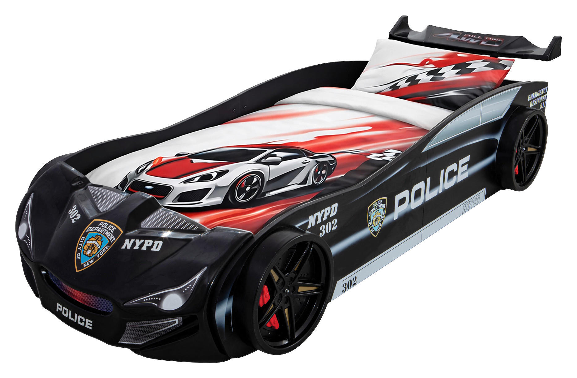 AUTOBETT 90/200 cm  in Schwarz  - Schwarz/Braun, KONVENTIONELL, Holz/Holzwerkstoff (90/200cm) - Xora