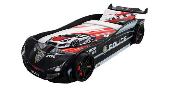 AUTOBETT 90/200 cm Schwarz  - Schwarz/Braun, KONVENTIONELL, Holz/Holzwerkstoff (90/200cm) - Xora