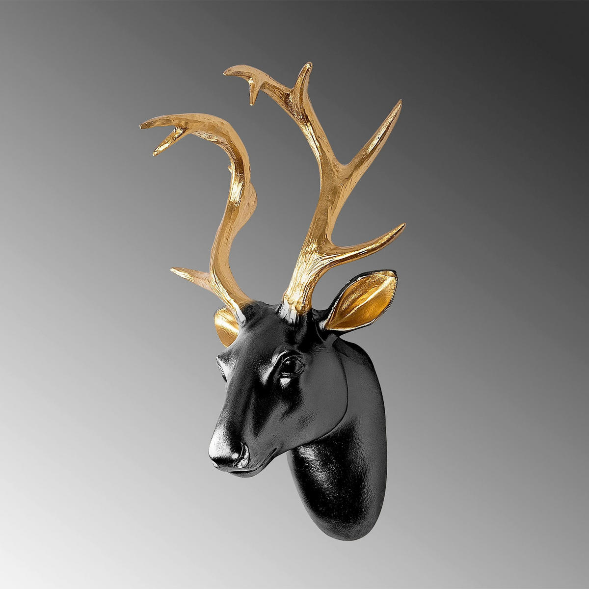 WANDDEKO Kunststoff  - Goldfarben/Schwarz, Basics, Kunststoff (26/38/17cm) - X-Mas