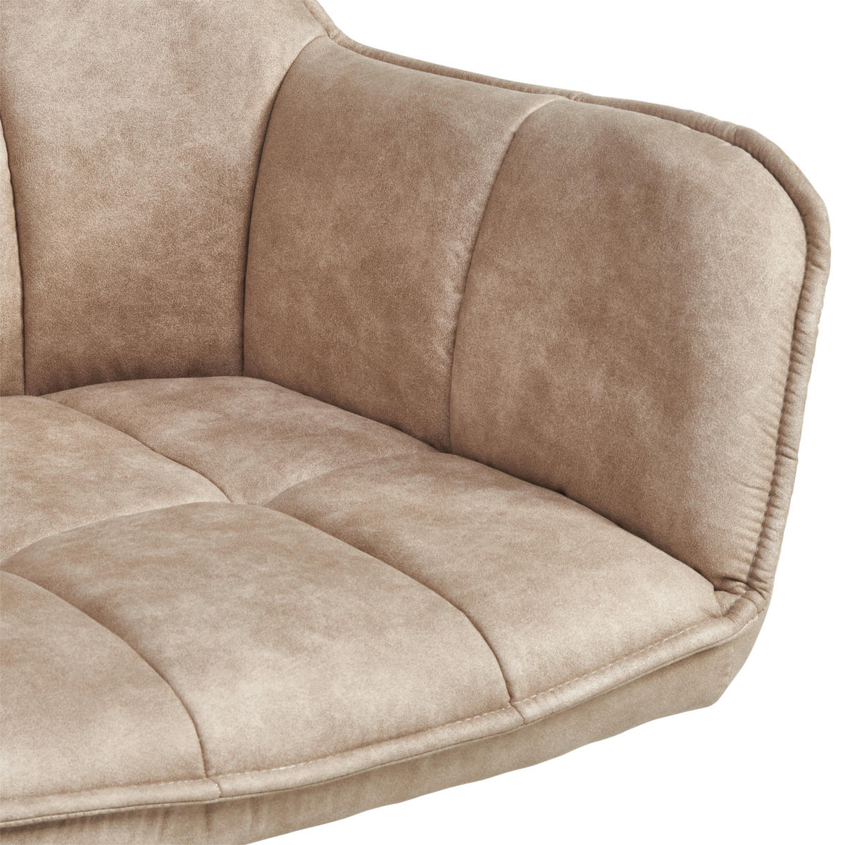 ARMLEHNSTUHL  Sitzfläche 360° drehbar, inklusive Armlehnen Webstoff  - Eichefarben/Beige, Basics, Holz/Textil (61/85/63cm) - MID.YOU