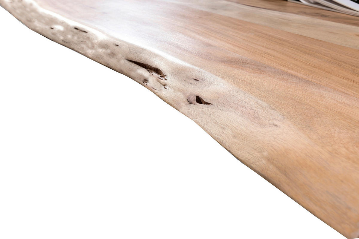 ESSTISCH 160/85/76 cm Echtholz  Holz, Metall rechteckig Naturfarben, Schwarz  - Schwarz/Naturfarben, MODERN, Holz/Metall (160/85/76cm) - MID.YOU