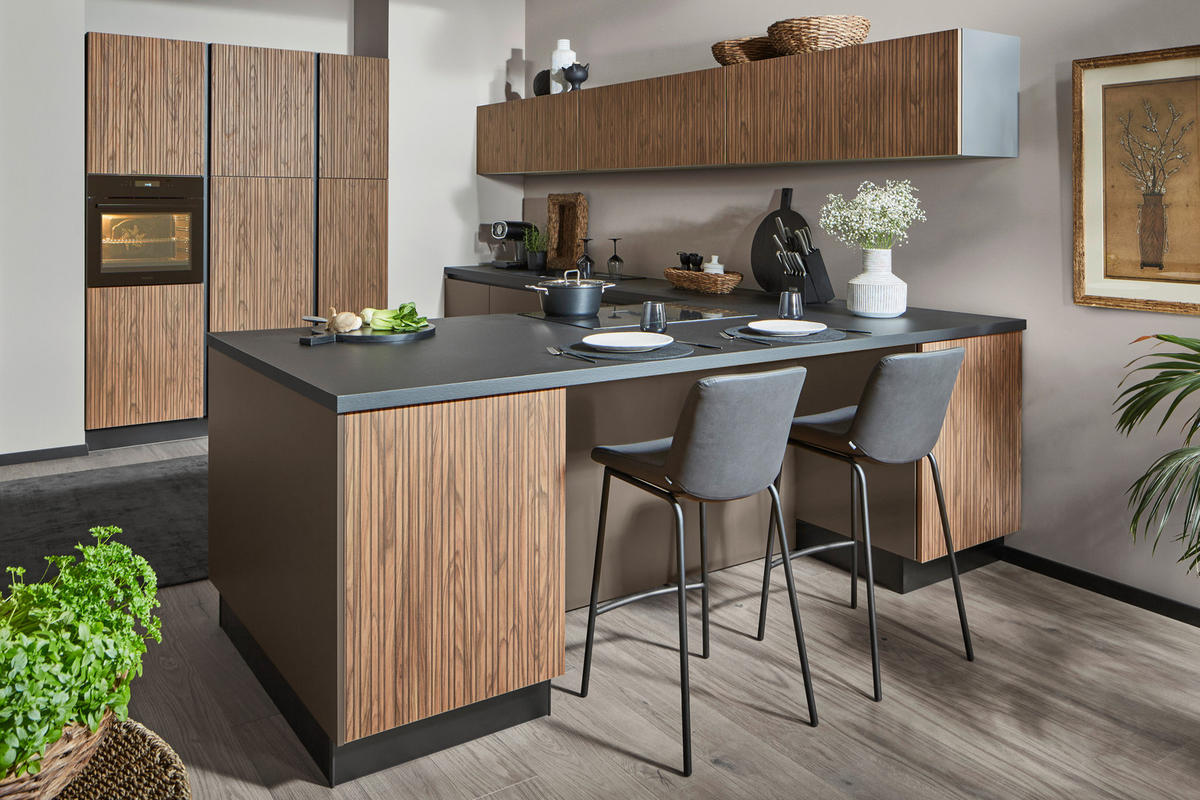 EINBAUKÜCHE   - Braun, Design, Holzwerkstoff - Dieter Knoll