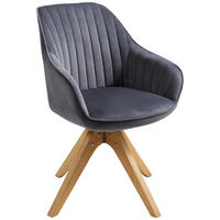 SCAUN CU BRAȚE in negru, gri închis  - gri închis/negru, Lifestyle, lemn/textil (60/83/50/65cm) - Hom`in
