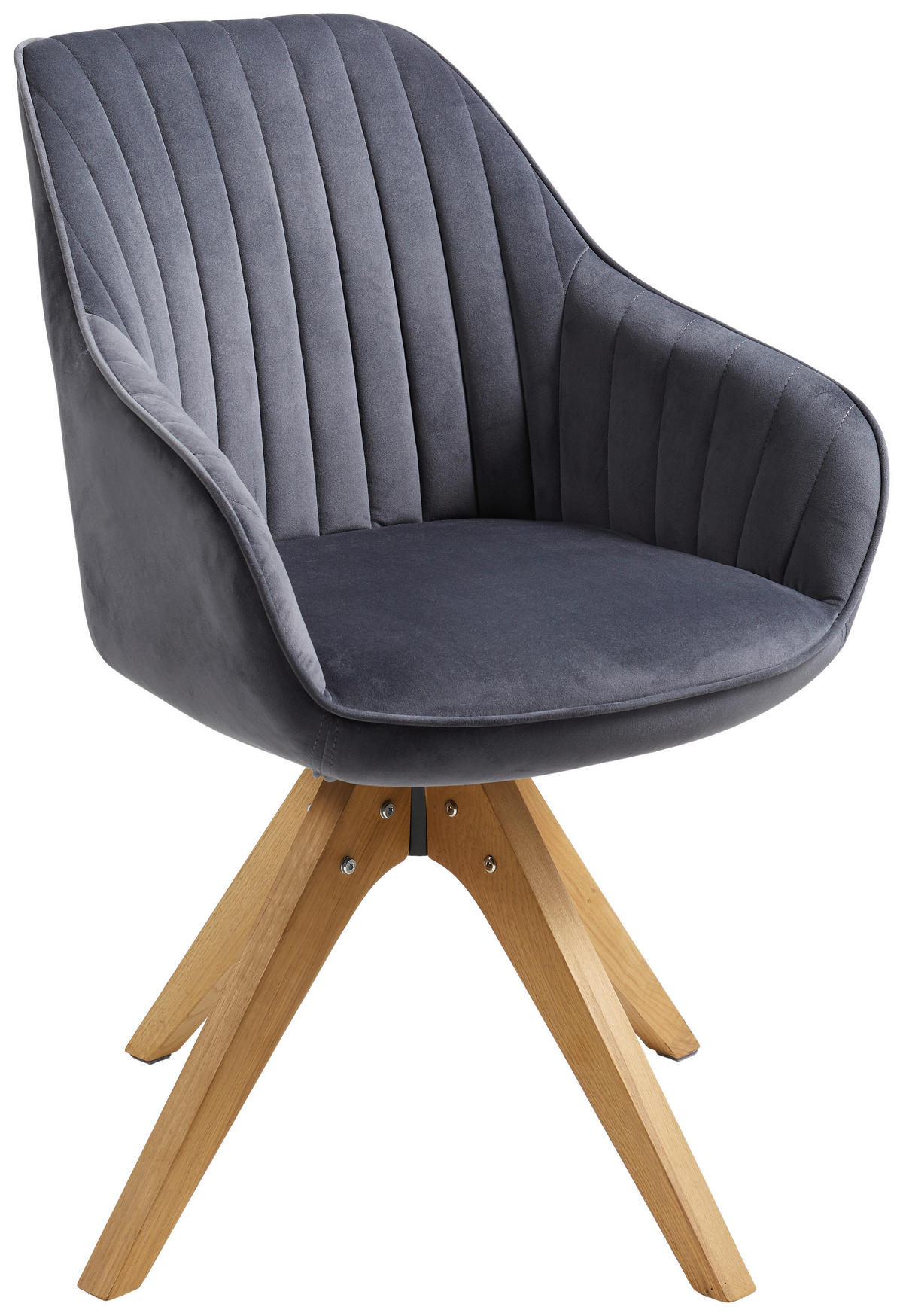 SCAUN CU BRAȚE in negru, gri închis  - gri închis/negru, Lifestyle, lemn/textil (60/83/50/65cm) - Hom`in