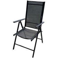 VRTNI SEDEŽ  aluminij, jeklo črna  - črna/antracit, Moderno, kovina/tekstil (56/106/66cm) - Xora