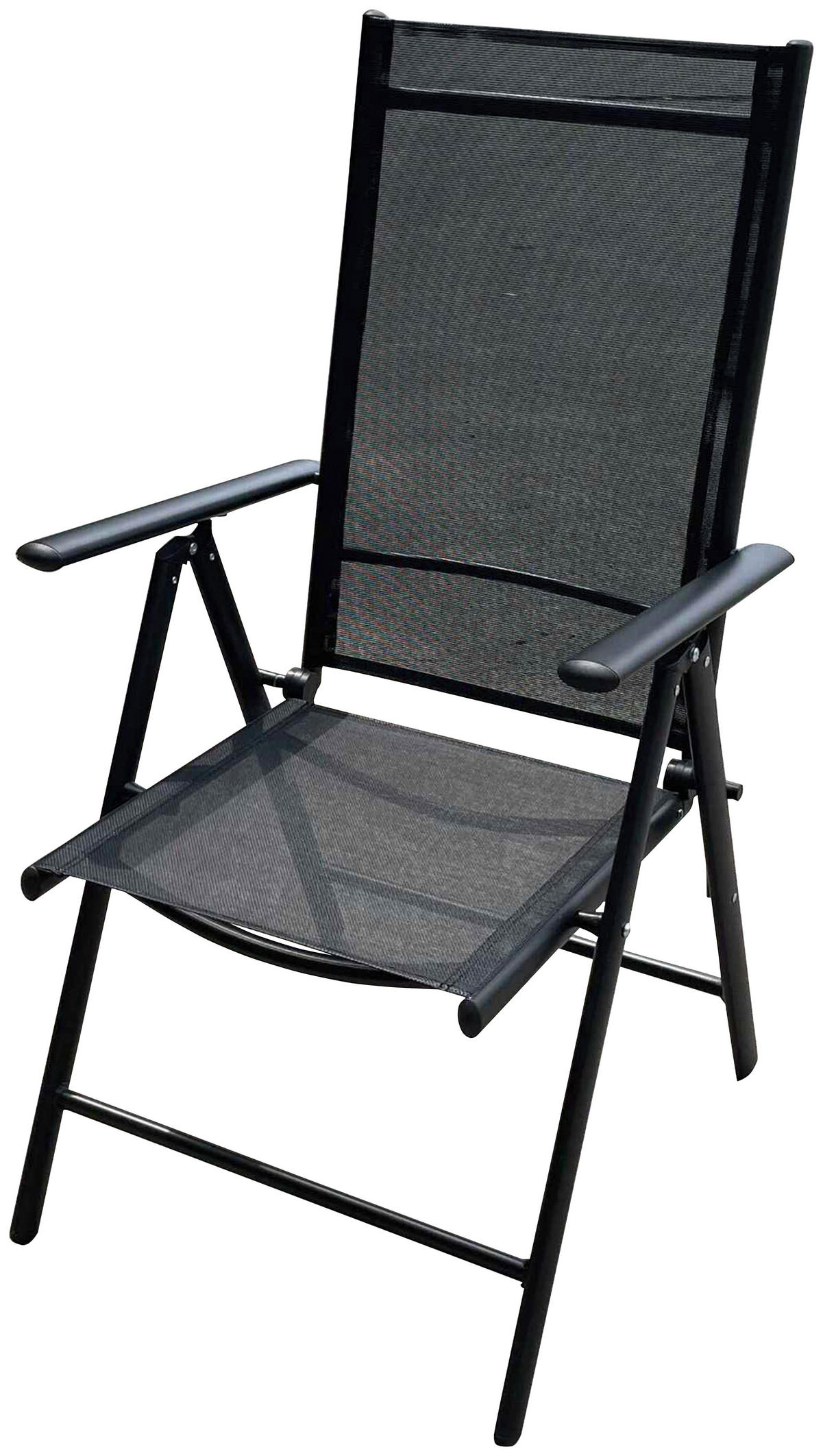 VRTNI SEDEŽ  aluminij, jeklo črna  - črna/antracit, Moderno, kovina/tekstil (56/106/66cm) - Xora