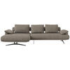 ECKSOFA in Chenille Graubraun  - Graubraun/Schwarz, Design, Textil/Metall (168/334cm) - Dieter Knoll