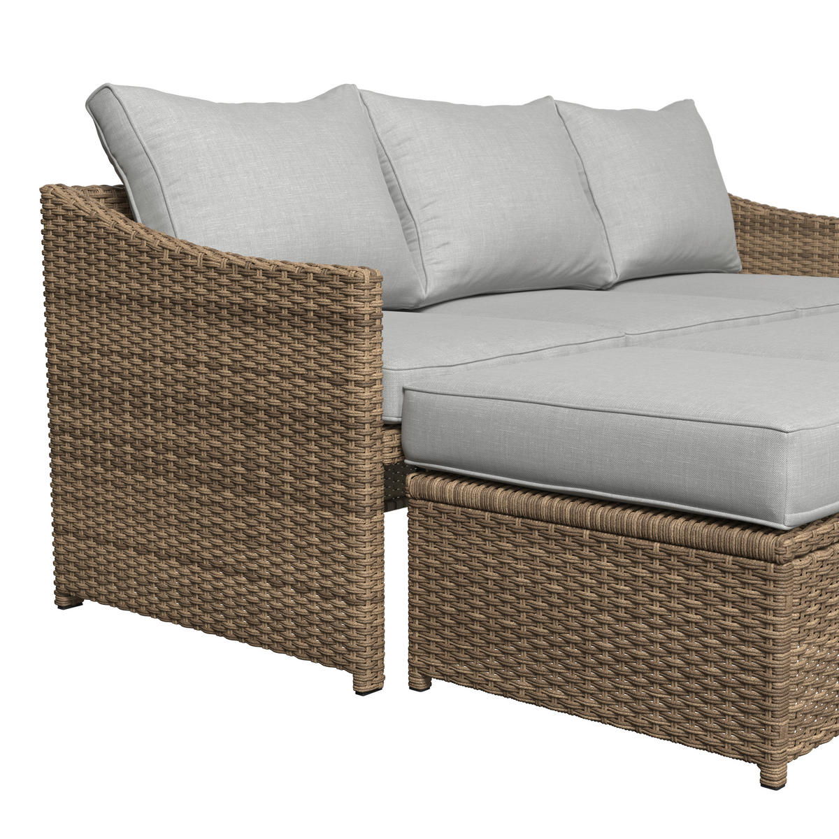 GARTENSET 3-teilig Webstoff Carbonstahl 3-teilig  - Beigebraun/Grau, Design, Kunststoff/Textil - Ambia Garden