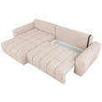ECKSOFA Creme Velours  - Creme/Schwarz, KONVENTIONELL, Kunststoff/Textil (168/298cm) - Carryhome