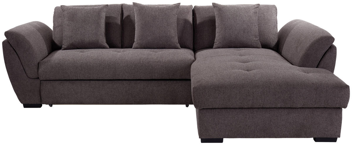 ECKSOFA in Webstoff Braun  - Braun, Design, Kunststoff/Textil (278/187cm) - Livetastic