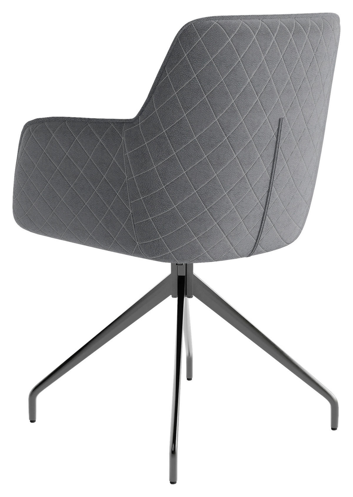 STUHL-SET 2 Stück  in Stahl Lederlook  - Schwarz/Grau, MODERN, Textil/Metall (62/96/60cm) - MID.YOU
