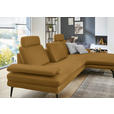 ECKSOFA in Echtleder Currygelb  310/180 cm  - Currygelb/Schwarz, Design, Leder/Metall (310/180cm) - Dieter Knoll