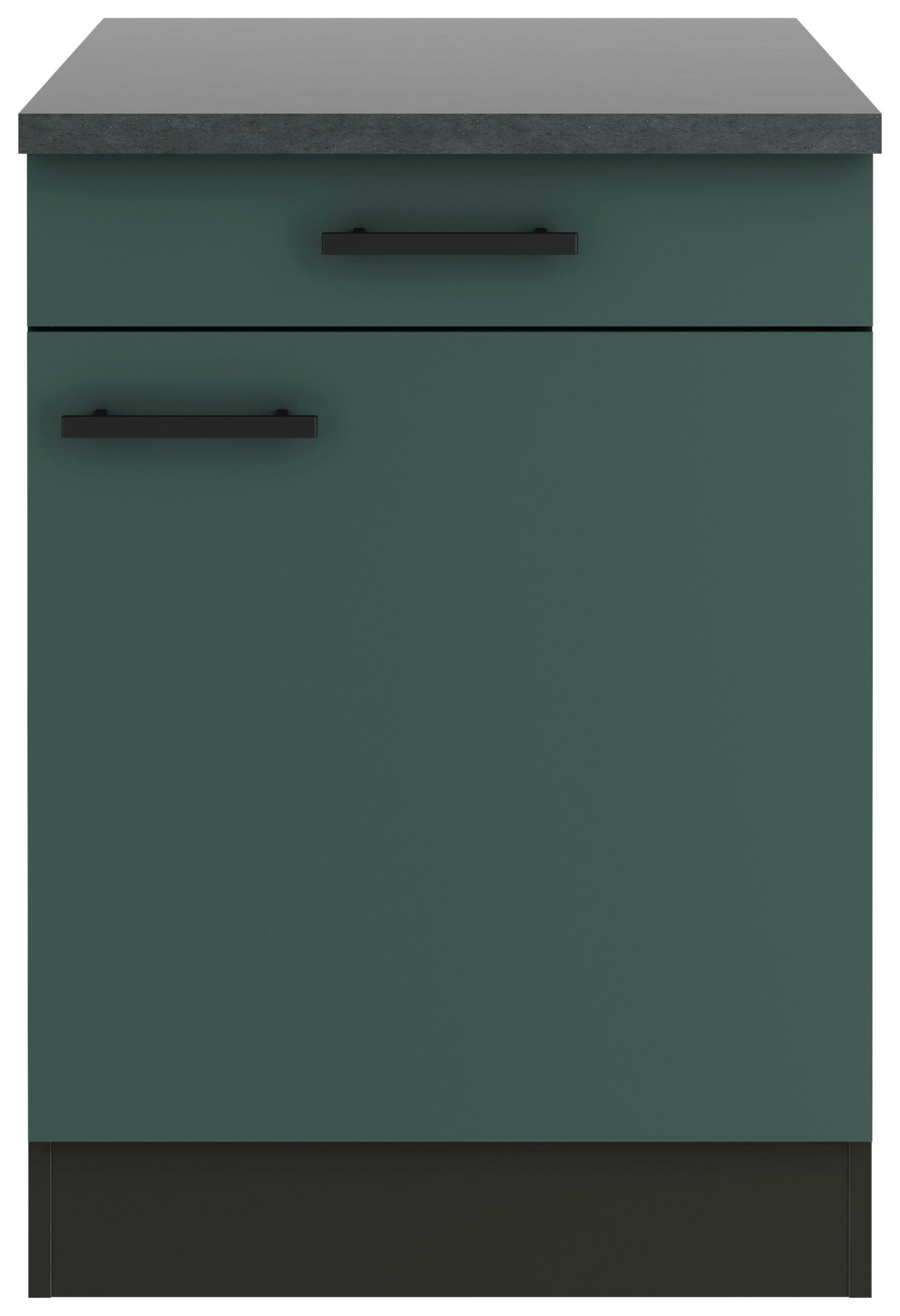 KÜCHENUNTERSCHRANK 60/84,8/60 cm  in Anthrazit, Dunkelgrün  - Dunkelgrün/Anthrazit, Basics, Holzwerkstoff/Metall (60/84,8/60cm) - Optifit