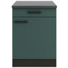 KÜCHENUNTERSCHRANK 60/84,8/60 cm  in Anthrazit, Dunkelgrün  - Dunkelgrün/Anthrazit, Basics, Holzwerkstoff/Metall (60/84,8/60cm) - Optifit