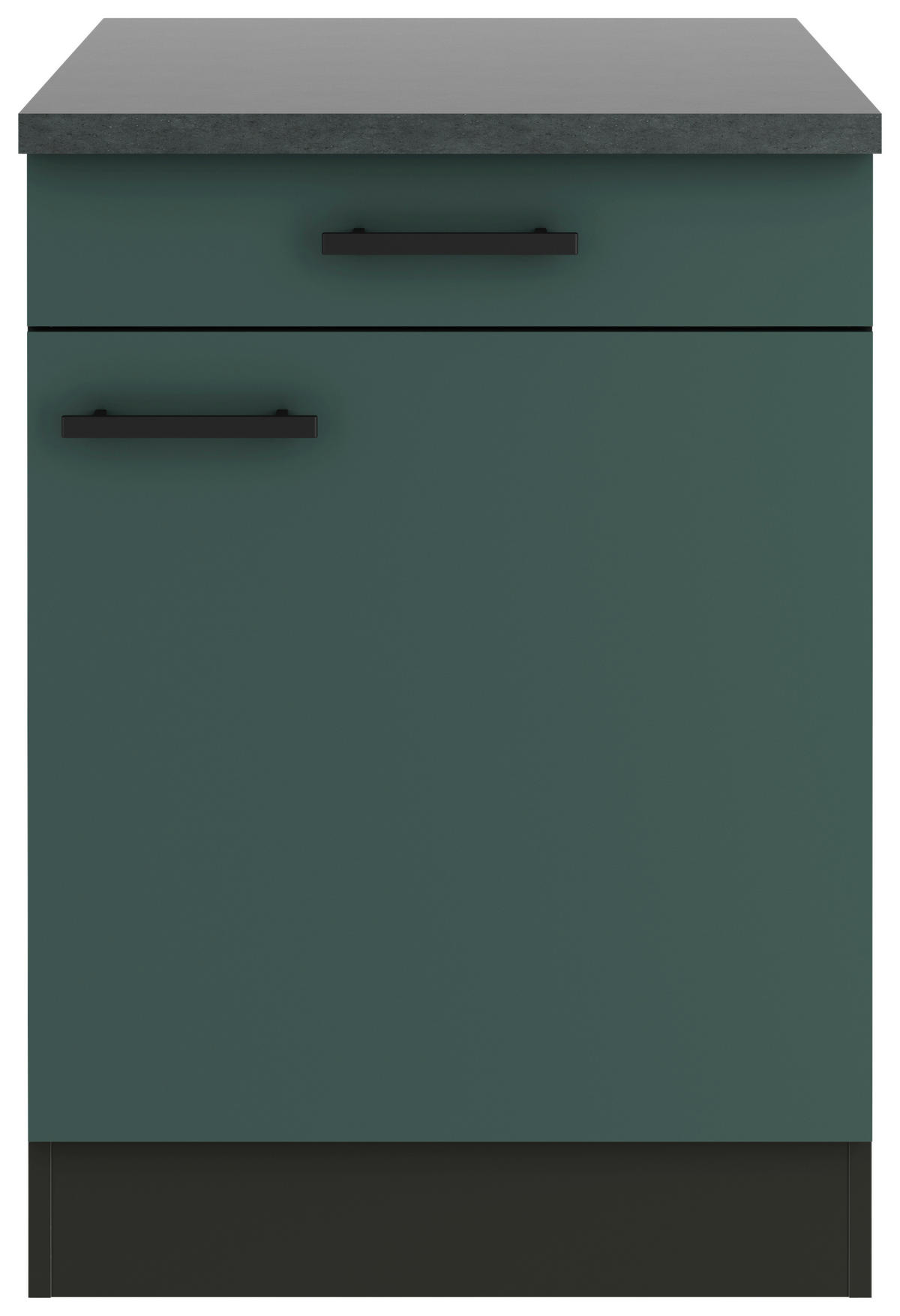 KÜCHENUNTERSCHRANK 60/84,8/60 cm  in Anthrazit, Dunkelgrün  - Dunkelgrün/Anthrazit, Basics, Holzwerkstoff/Metall (60/84,8/60cm) - Optifit