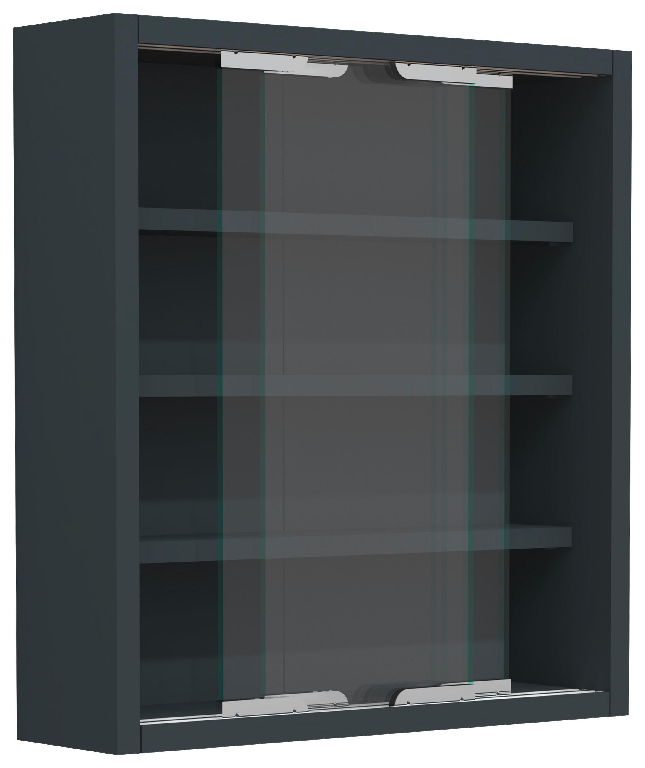 HÄNGEVITRINE in Anthrazit  - Anthrazit/Silberfarben, MODERN, Glas/Holzwerkstoff (37/40/10cm) - MID.YOU