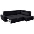 ECKSOFA  in Mikrofaser Schwarz  - Chromfarben/Schwarz, KONVENTIONELL, Textil/Metall (271/206cm) - Carryhome