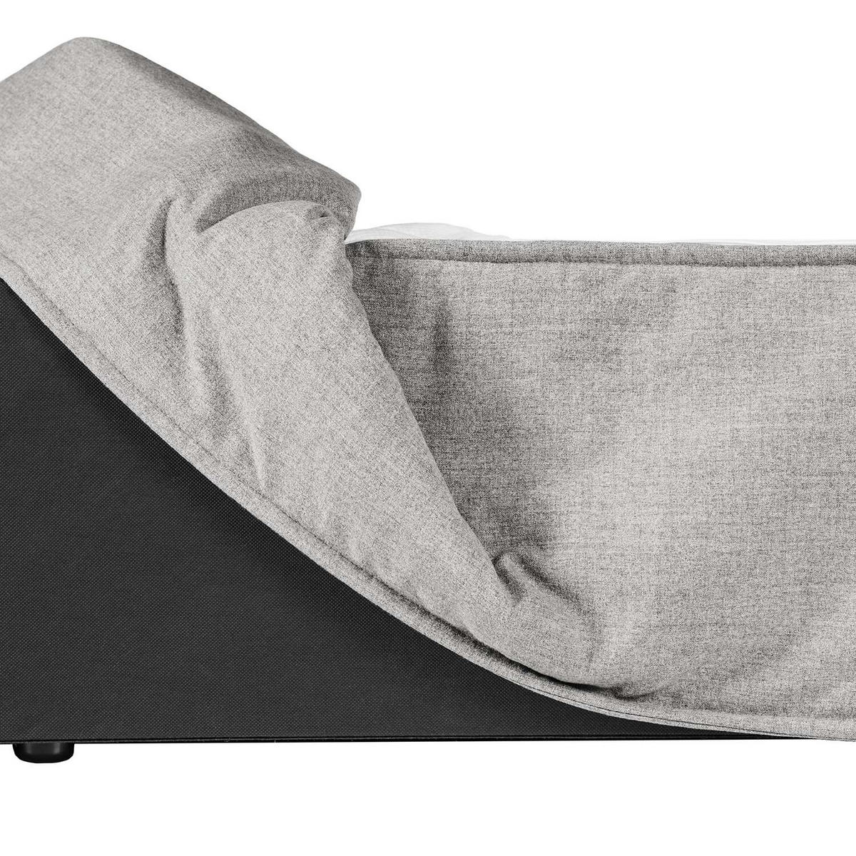 BOXSPRINGBETT 200/200 cm  in Hellgrau  - Hellgrau/Schwarz, Design, Textil (200/200cm) - home24
