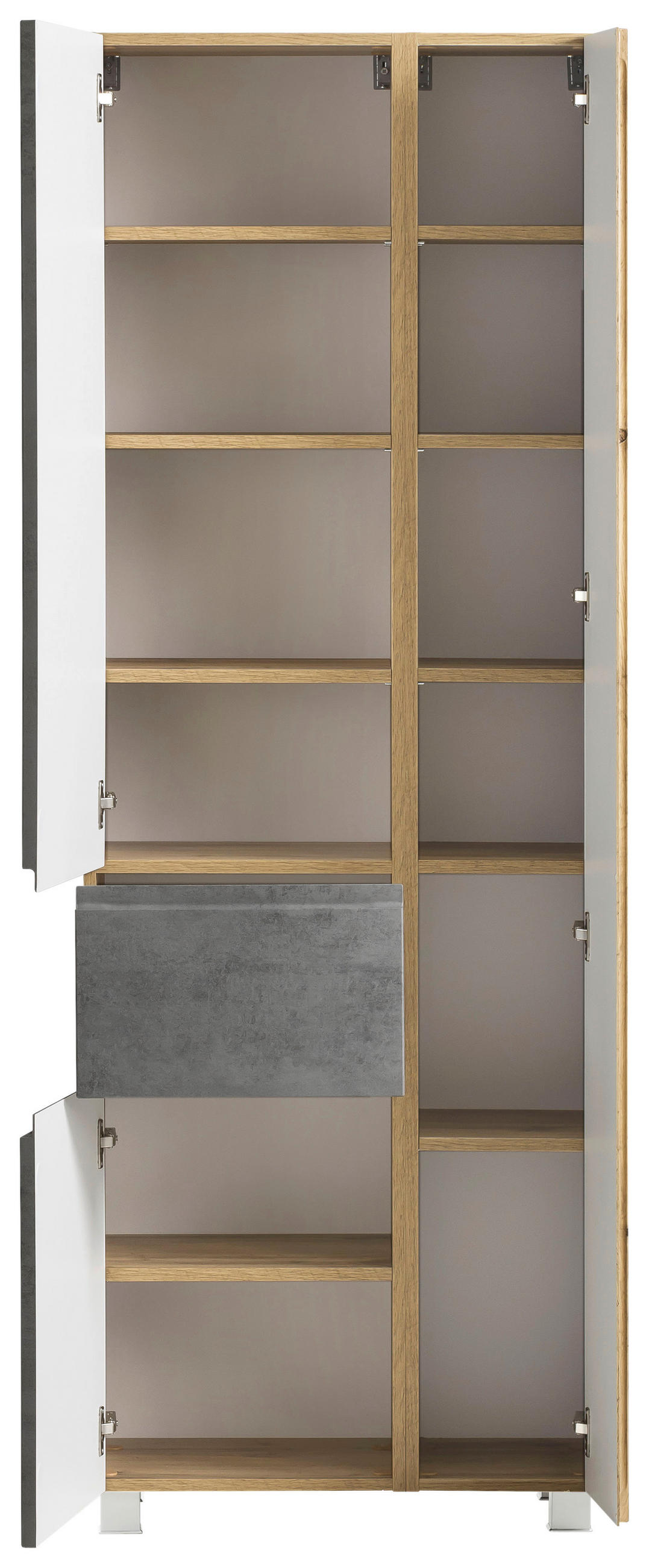 HOCHSCHRANK 65/180/35 cm  - Eiche Wotan/Hellgrau, Modern, Holzwerkstoff (65/180/35cm) - Held