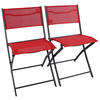 GARTENSTUHL-SET - Rot/Schwarz, Modern, Textil/Metall (45/79/46cm) - Ambia Garden