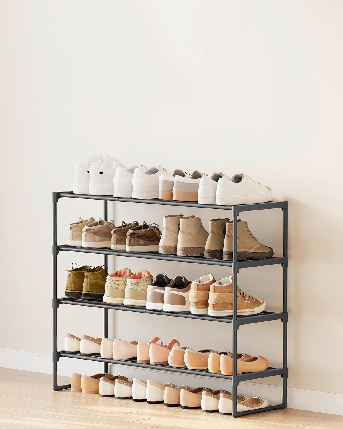 REGÁL NA TOPÁNKY, čierna, 92/74/30 cm - čierna, Basics, kov/plast (92/74/30cm)