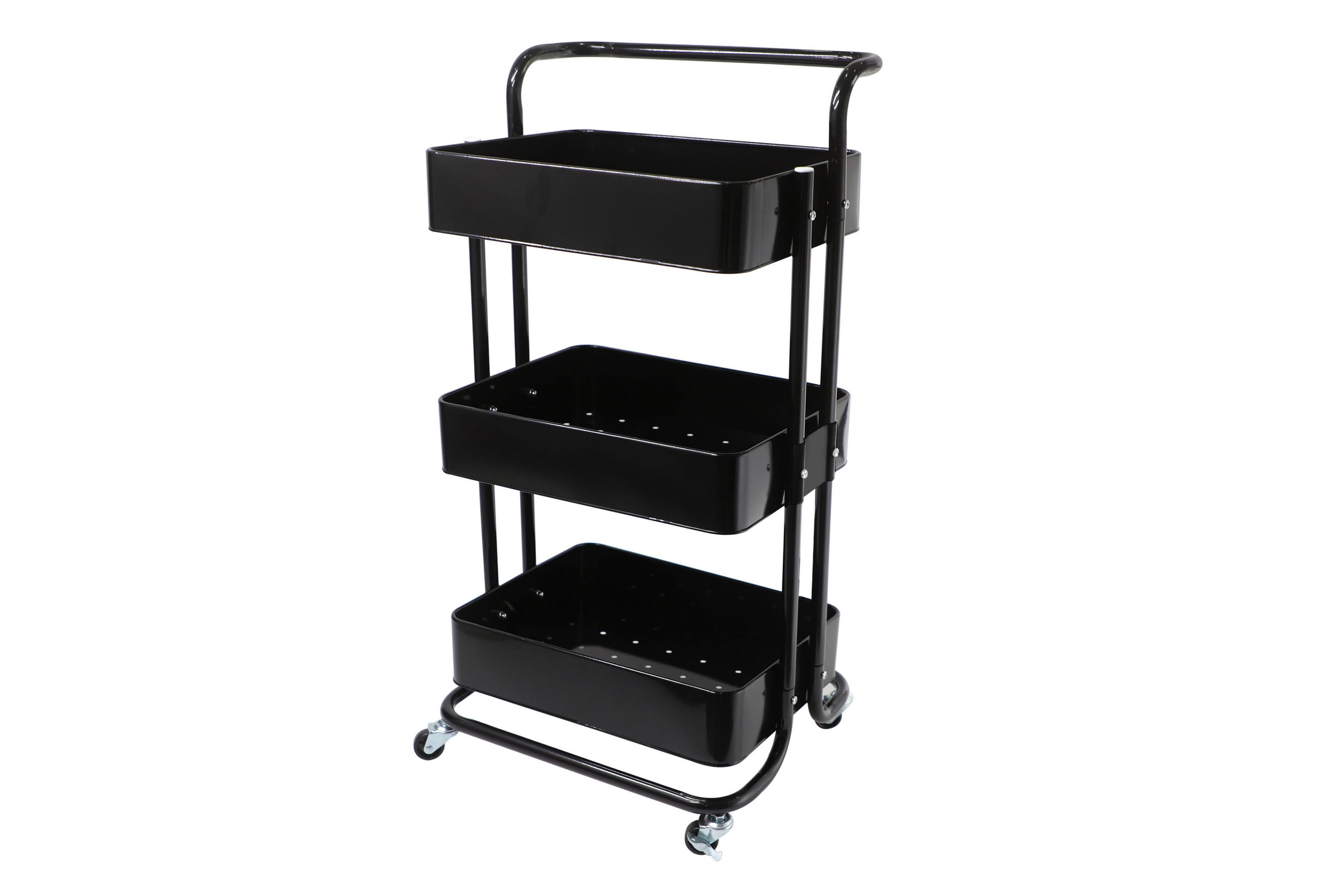 SERVIERWAGEN Schwarz  - Schwarz, Basics, Metall (43/32/86cm) - Echtwerk
