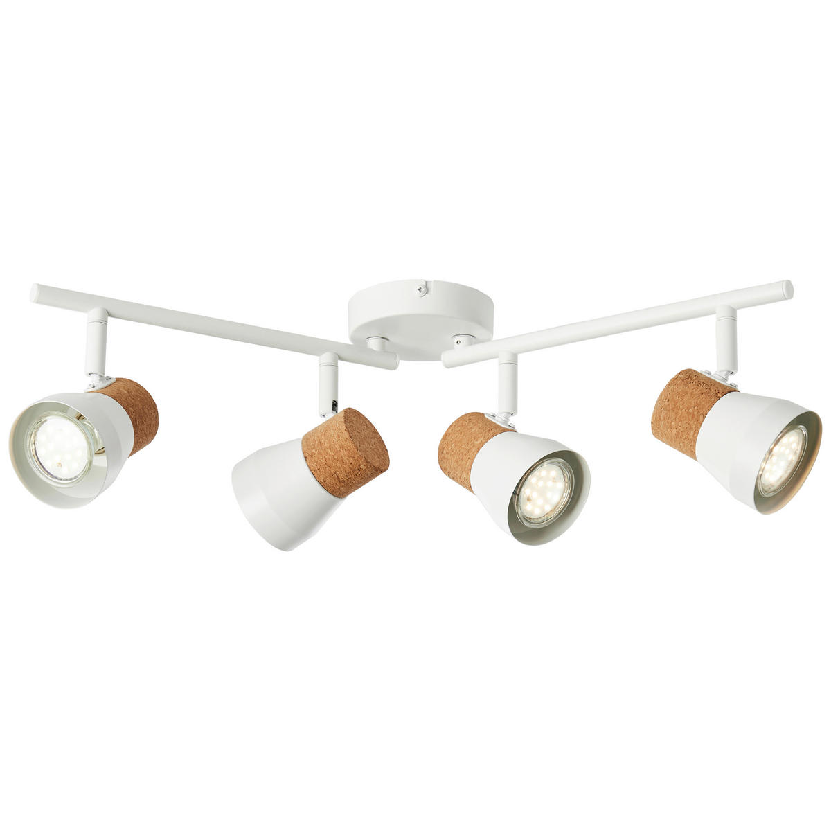 DECKENSTRAHLER - Weiss/Braun, Basics, Holz/Metall (61/16,5/10cm) - Brilliant
