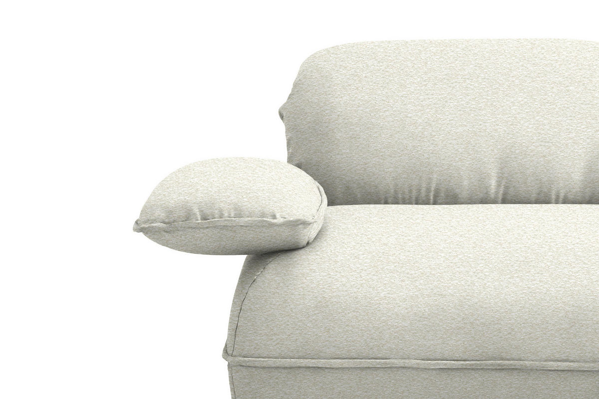 ECKSOFA Chenille Creme  - Creme/Schwarz, Design, Kunststoff/Textil (343/154cm) - Koinor
