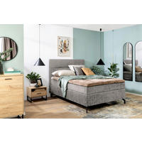 BOXSPRINGBETT 140/200 cm  in Grau  - Schwarz/Grau, Design, Textil/Metall (140/200cm) - Esposa