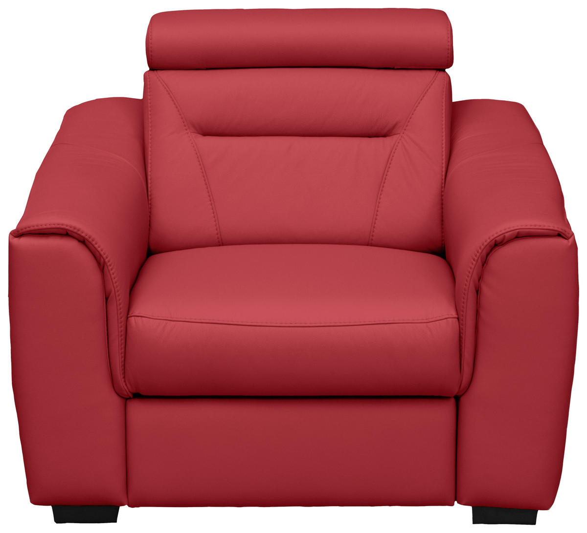 RELAXSESSEL in Textil, Leder Rot  - Wengefarben/Rot, Design, Leder/Holz (100/104/102cm) - Celina Home