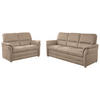 SITZGARNITUR in Mikrofaser Beige  - Beige/Alufarben, Konventionell, Textil/Metall (192/96/89cm) - Beldomo Comfort