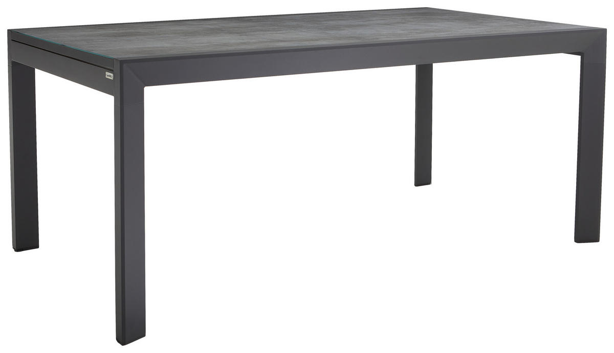 GARTENTISCH 180-280/100/75 cm Metall, Glas rechteckig  - Dunkelgrau/Anthrazit, Design, Glas/Metall (180-280/100/75cm) - Ambia Garden