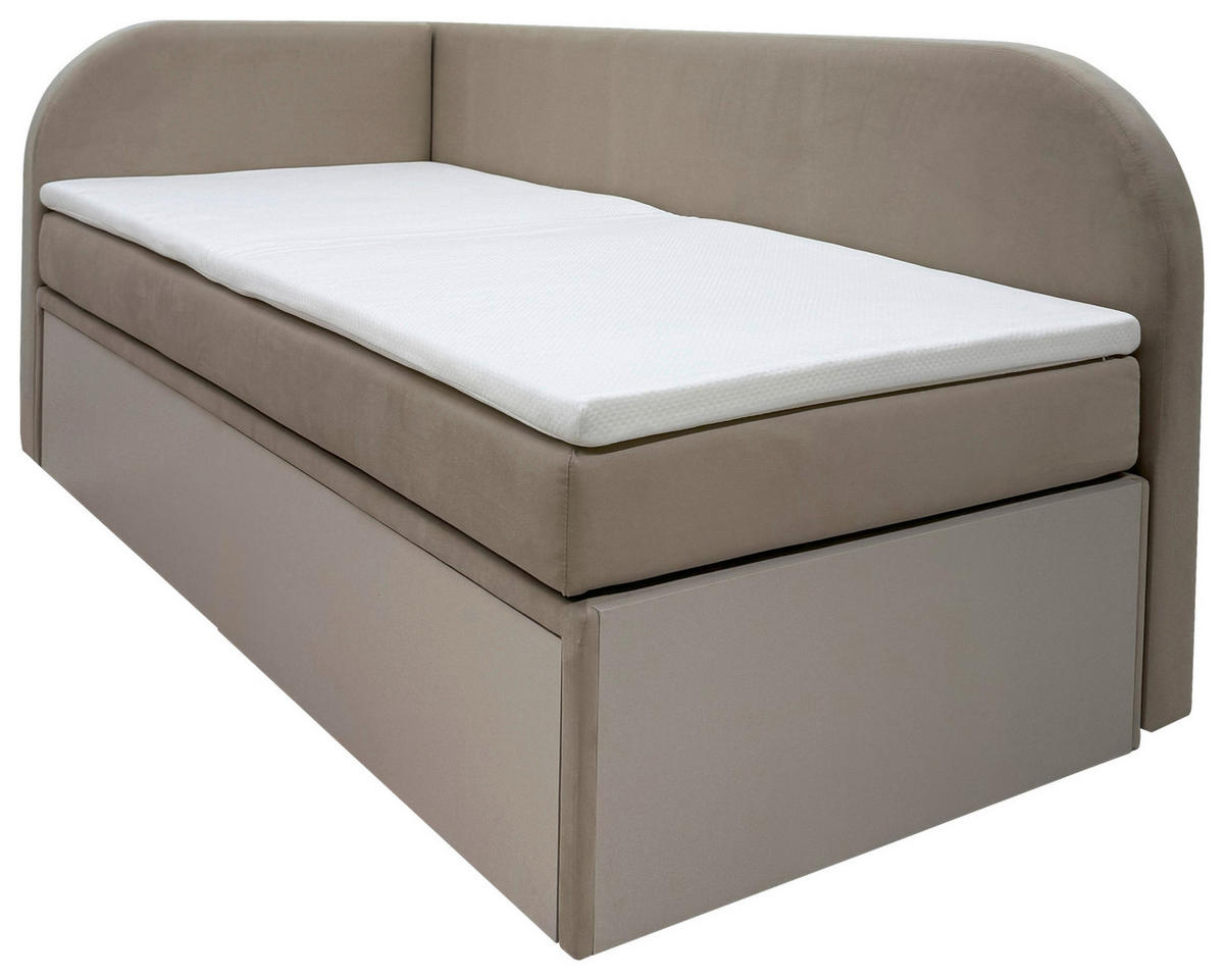 POLSTERBETT Matratze, Bettschubladen 90/200 cm  in Graphitfarben  - Graphitfarben, MODERN, Textil (90/200cm) - Livetastic
