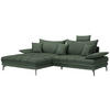 ECKSOFA PRATO Grün Webstoff  - Schwarz/Grün, MODERN, Textil/Metall (176/292cm) - MID.YOU