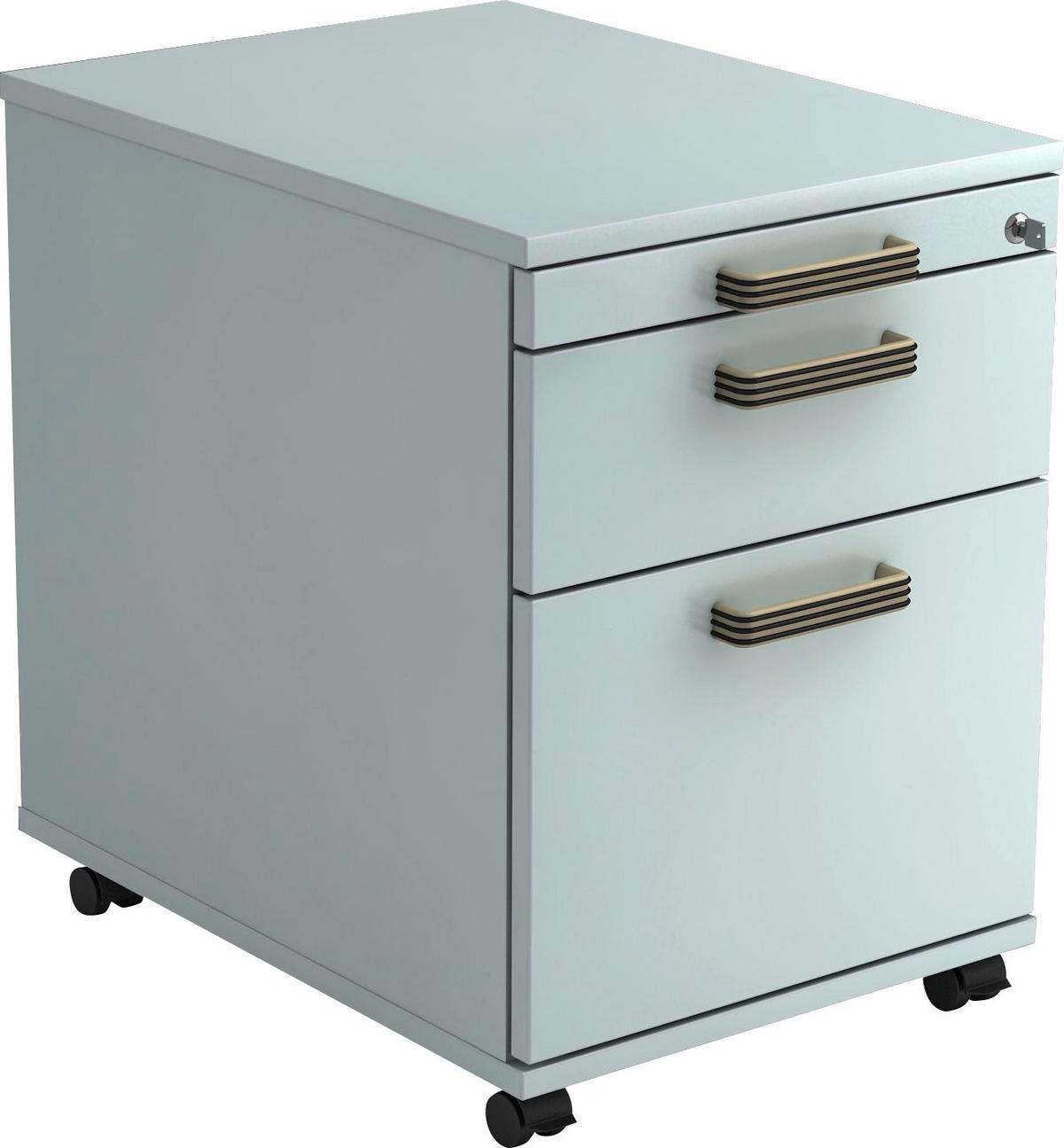 ROLLCONTAINER Grau  - Schwarz/Alufarben, KONVENTIONELL, Holzwerkstoff/Kunststoff (42,8/59/58cm) - Venda