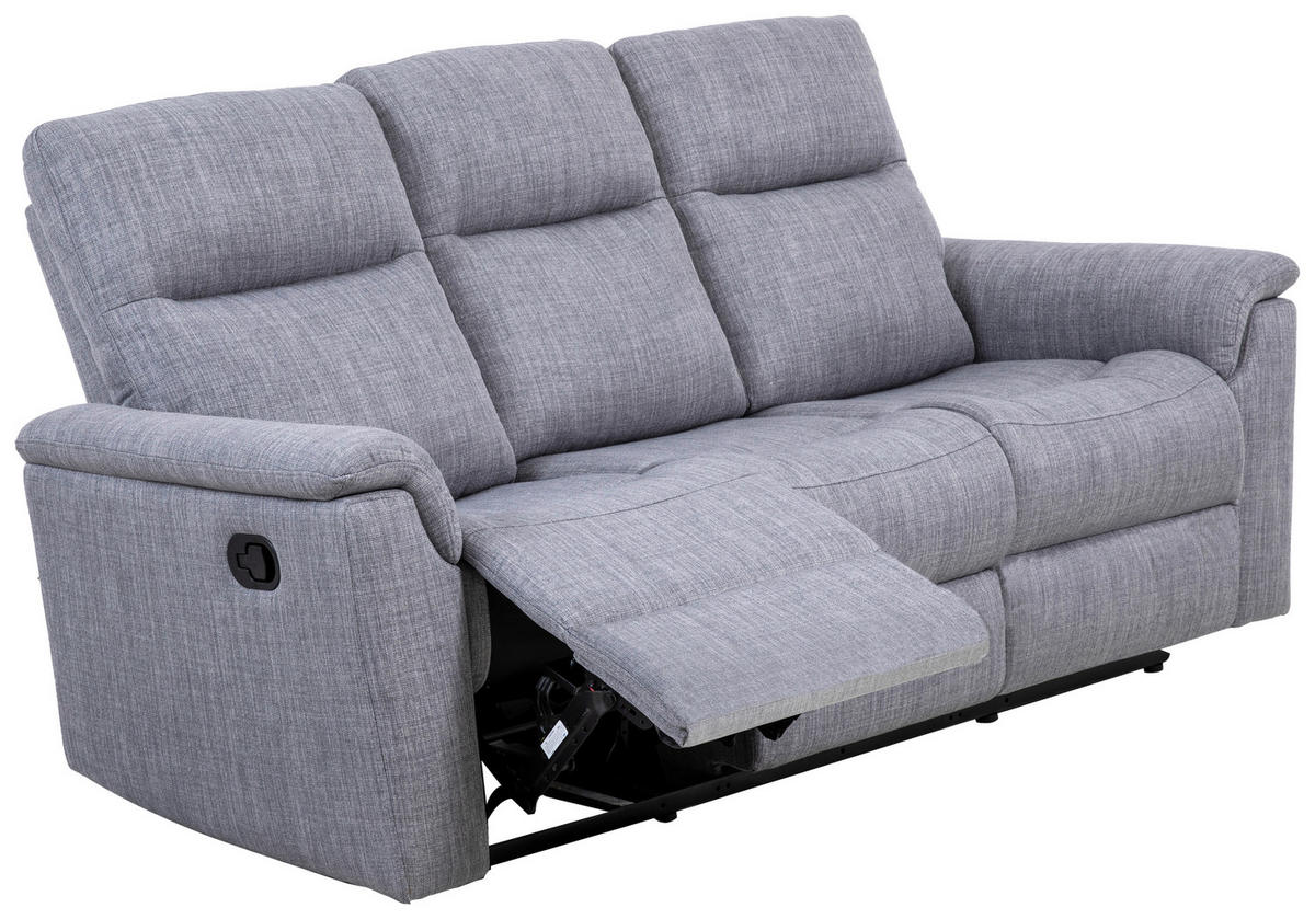 3-SITS SOFFA i mikrofiber grå  - mörkgrå/svart, Klassisk, trä/textil (198/103/97cm) - Chilliano